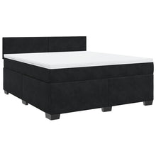 Boxspring met matras fluweel zwart 180x200 cm