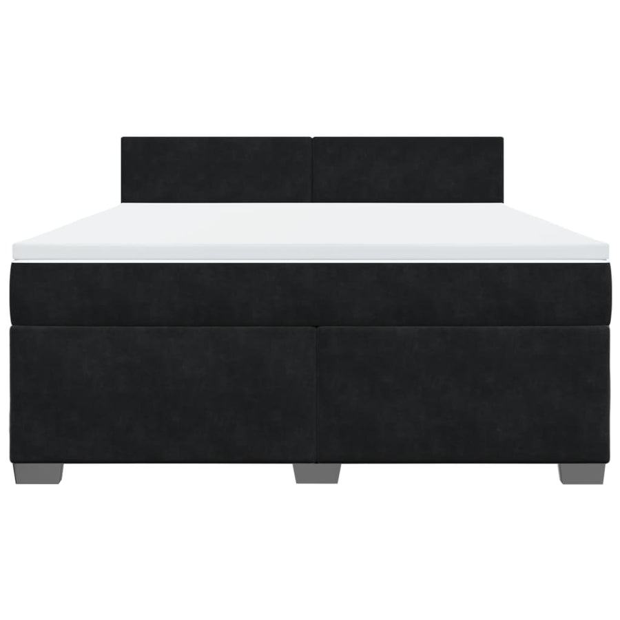 Boxspring met matras fluweel zwart 180x200 cm
