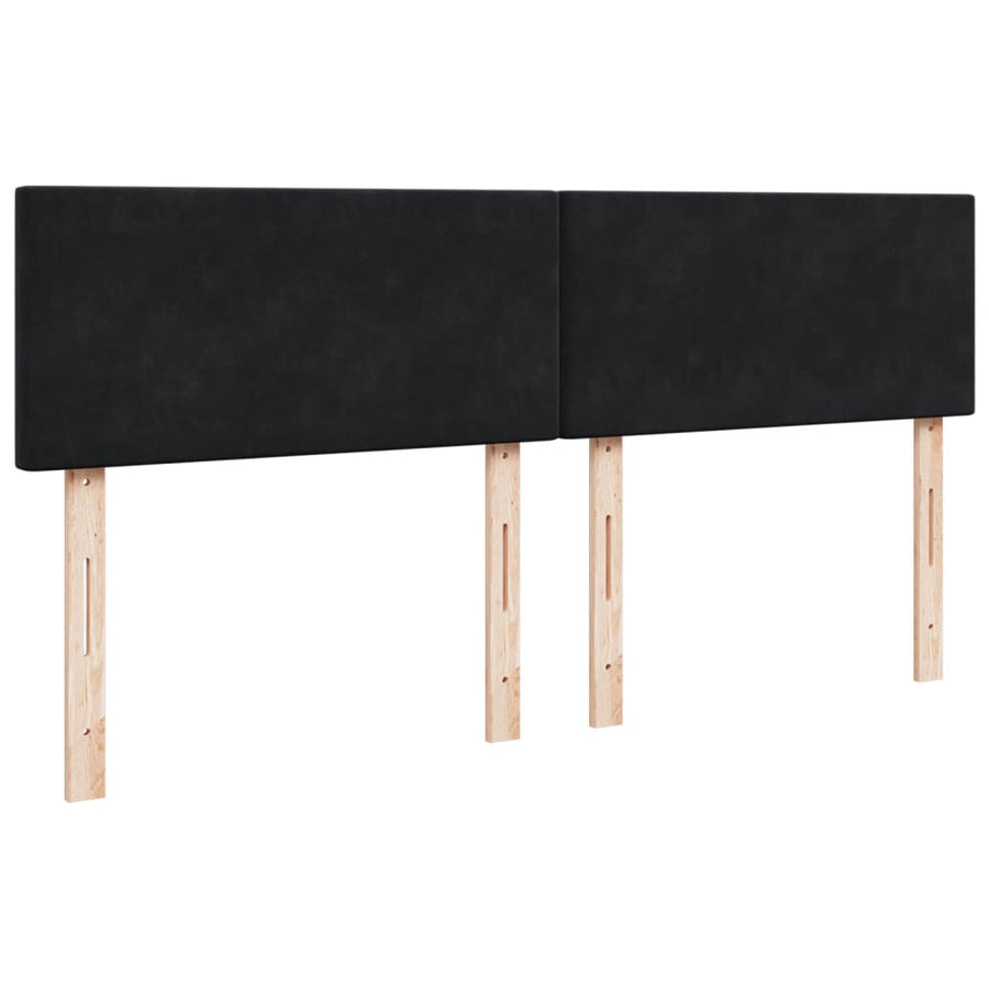 Boxspring met matras fluweel zwart 180x200 cm