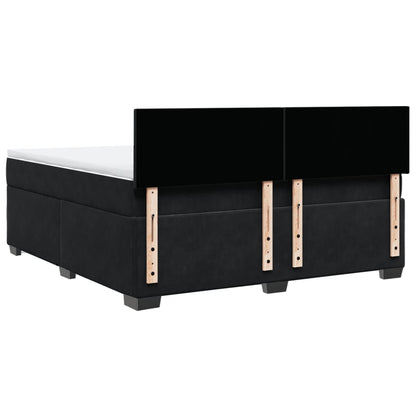 Boxspring met matras fluweel zwart 180x200 cm