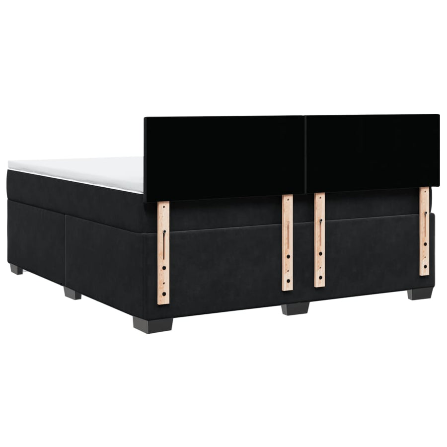 Boxspring met matras fluweel zwart 180x200 cm