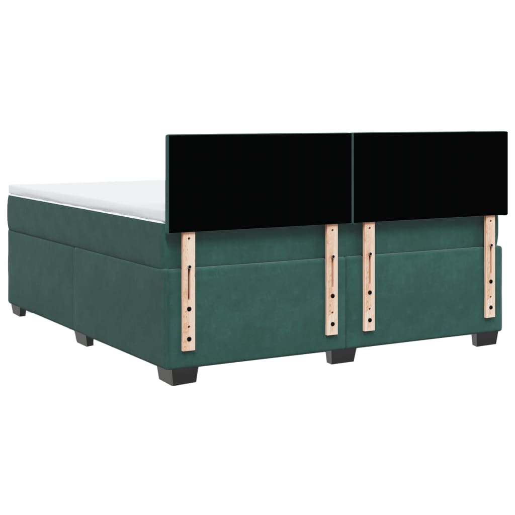 Boxspring met matras fluweel donkergroen 180x200 cm
