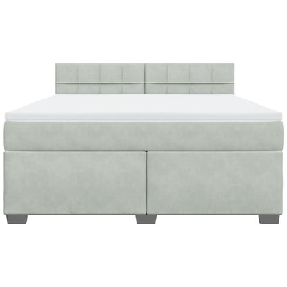 Boxspring met matras fluweel lichtgrijs 180x200 cm