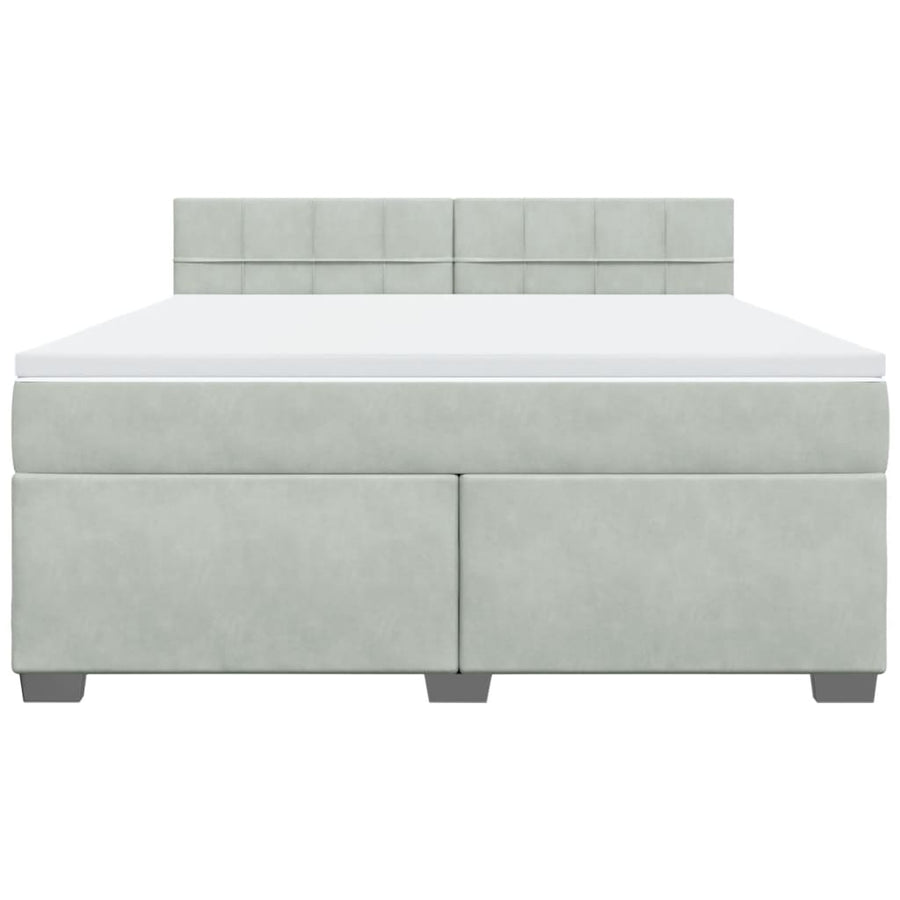 Boxspring met matras fluweel lichtgrijs 180x200 cm