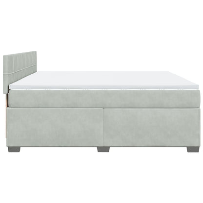 Boxspring met matras fluweel lichtgrijs 180x200 cm