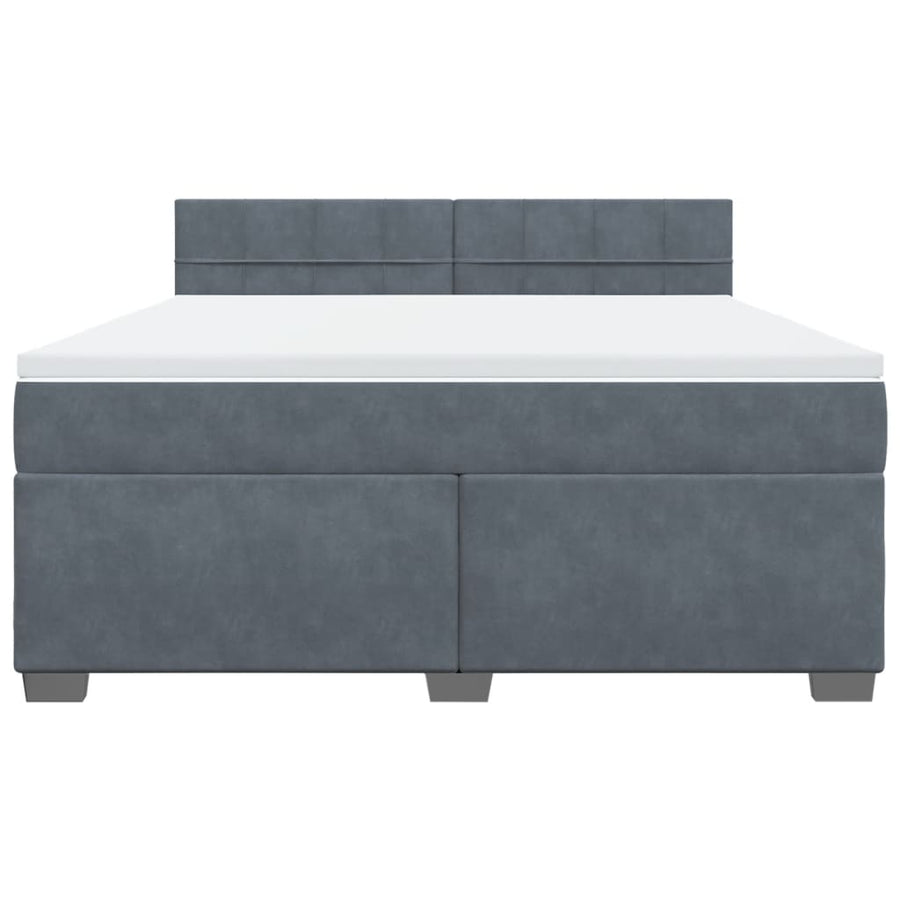 Boxspring met matras fluweel donkergrijs 180x200 cm