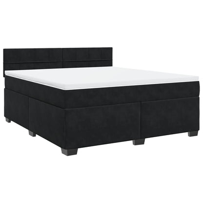 Boxspring met matras fluweel zwart 180x200 cm
