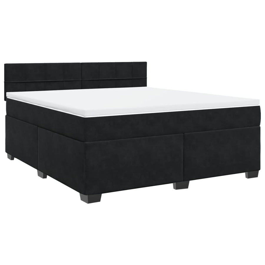 Boxspring met matras fluweel zwart 180x200 cm