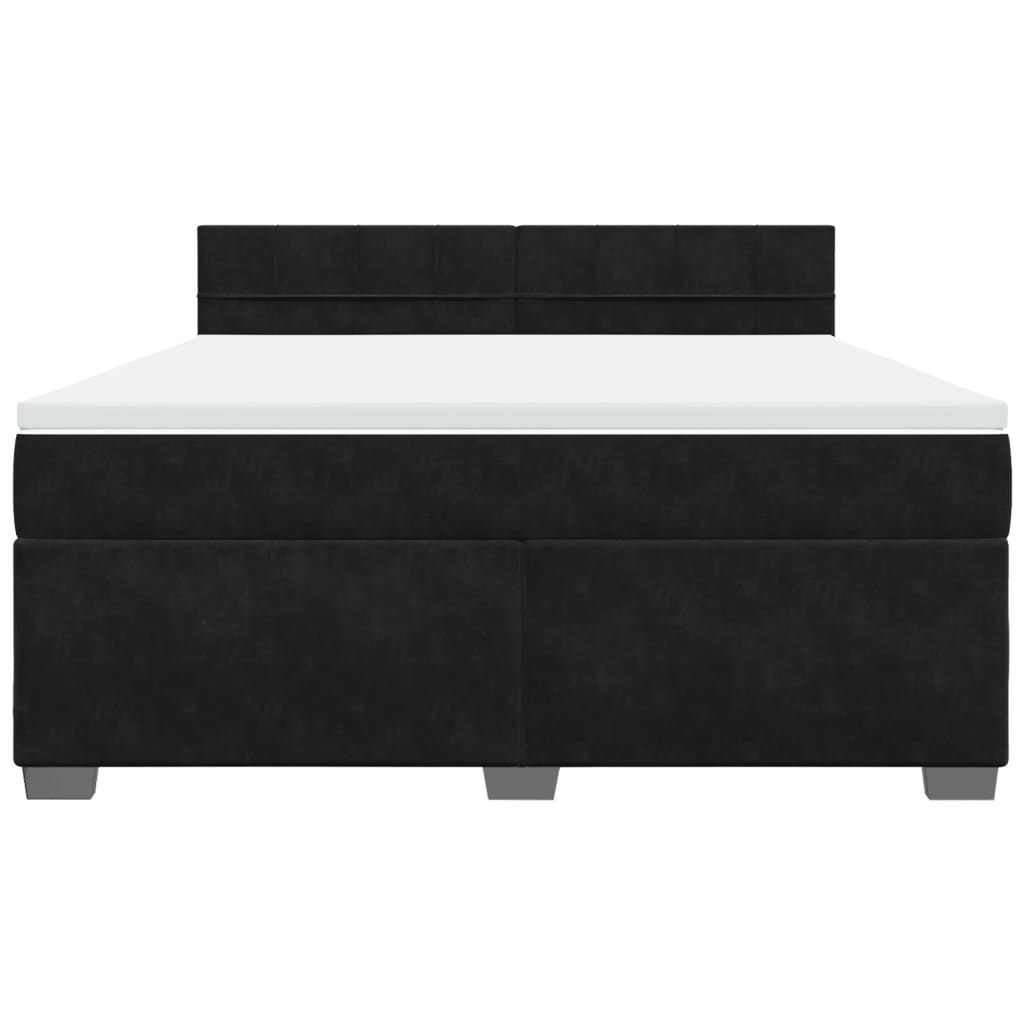 Boxspring met matras fluweel zwart 180x200 cm