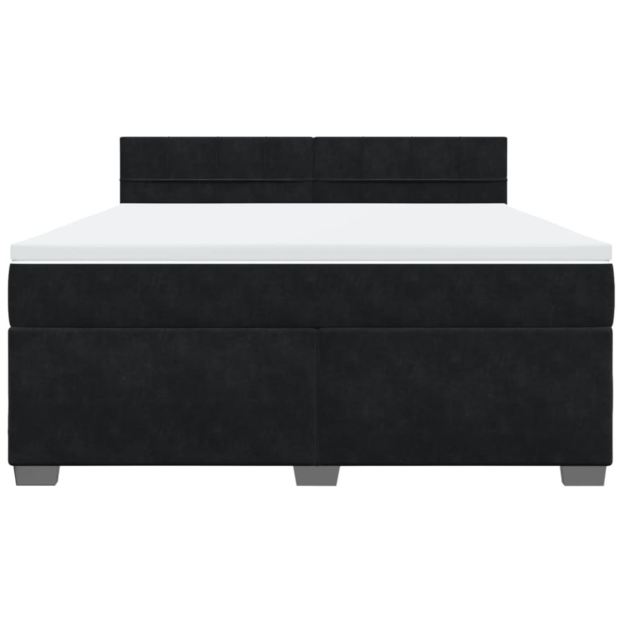 Boxspring met matras fluweel zwart 180x200 cm