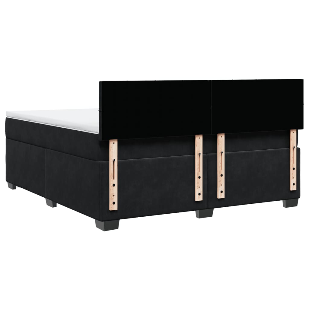 Boxspring met matras fluweel zwart 180x200 cm