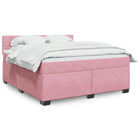 Boxspring met matras fluweel roze 180x200 cm