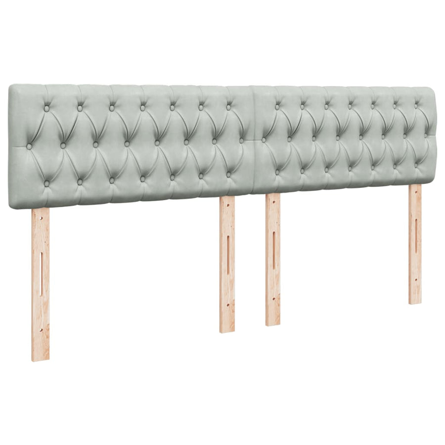 Boxspring met matras fluweel lichtgrijs 180x200 cm