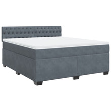 Boxspring met matras fluweel donkergrijs 180x200 cm