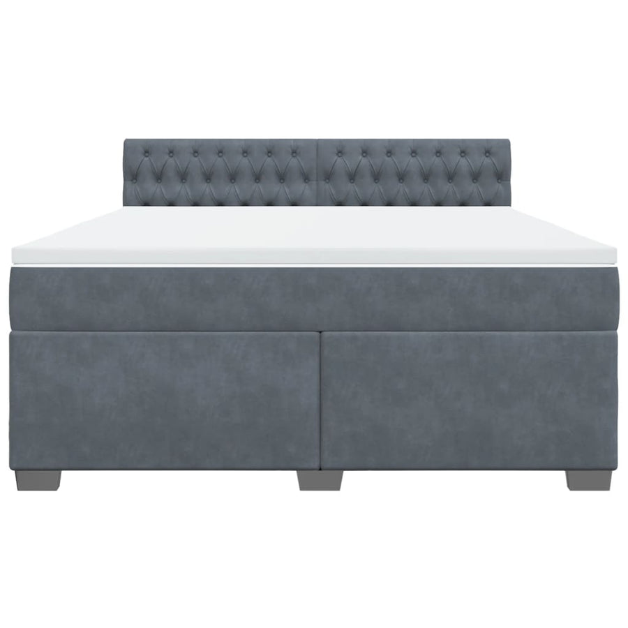 Boxspring met matras fluweel donkergrijs 180x200 cm