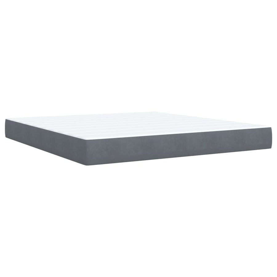 Boxspring met matras fluweel donkergrijs 180x200 cm