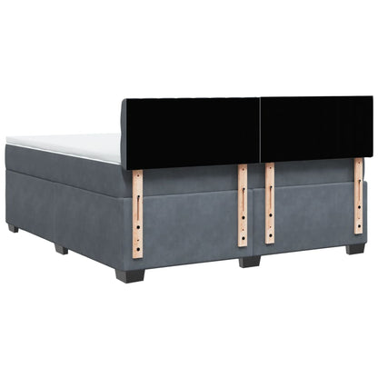 Boxspring met matras fluweel donkergrijs 180x200 cm