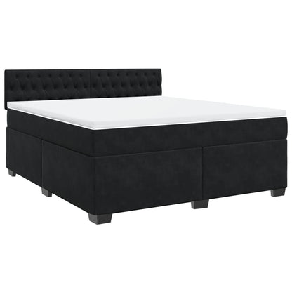 Boxspring met matras fluweel zwart 180x200 cm