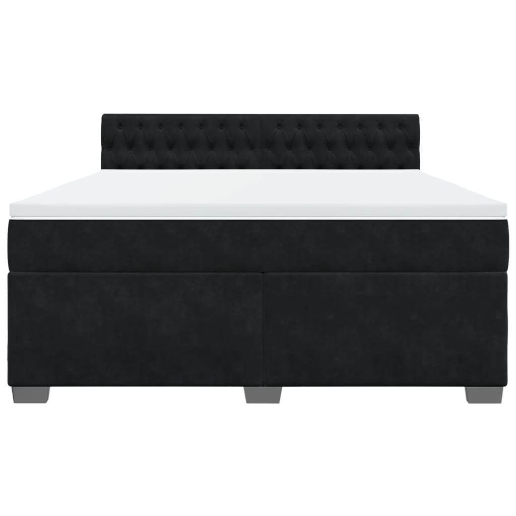 Boxspring met matras fluweel zwart 180x200 cm