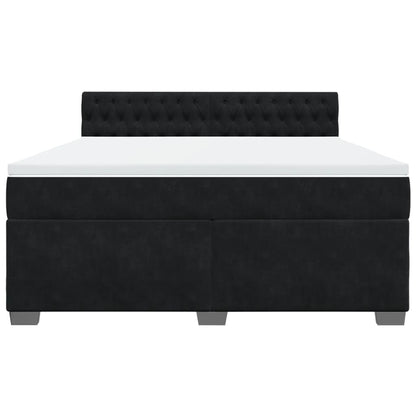 Boxspring met matras fluweel zwart 180x200 cm