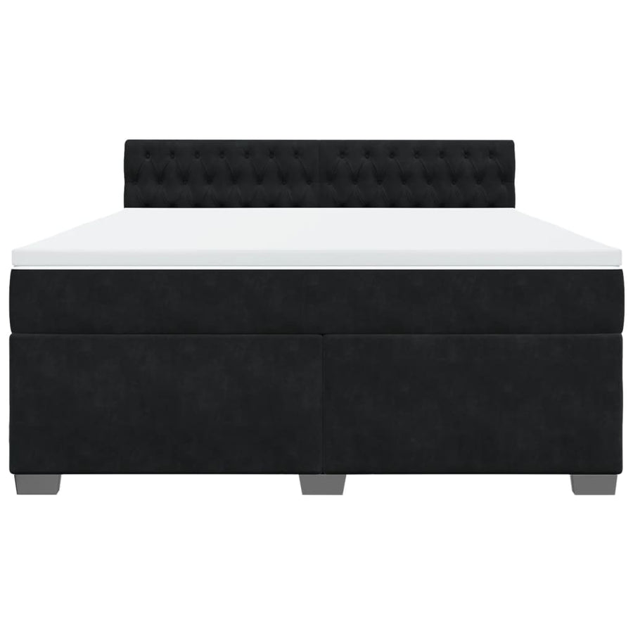 Boxspring met matras fluweel zwart 180x200 cm