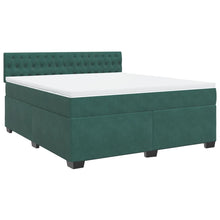 Boxspring met matras fluweel donkergroen 180x200 cm