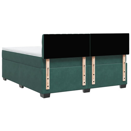 Boxspring met matras fluweel donkergroen 180x200 cm