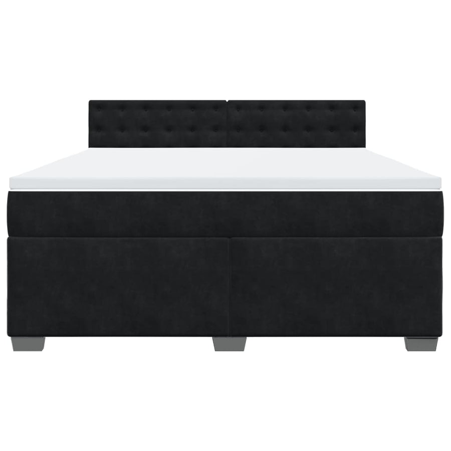 Boxspring met matras fluweel zwart 180x200 cm