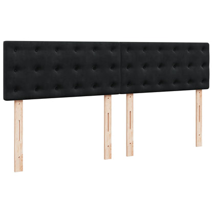 Boxspring met matras fluweel zwart 180x200 cm