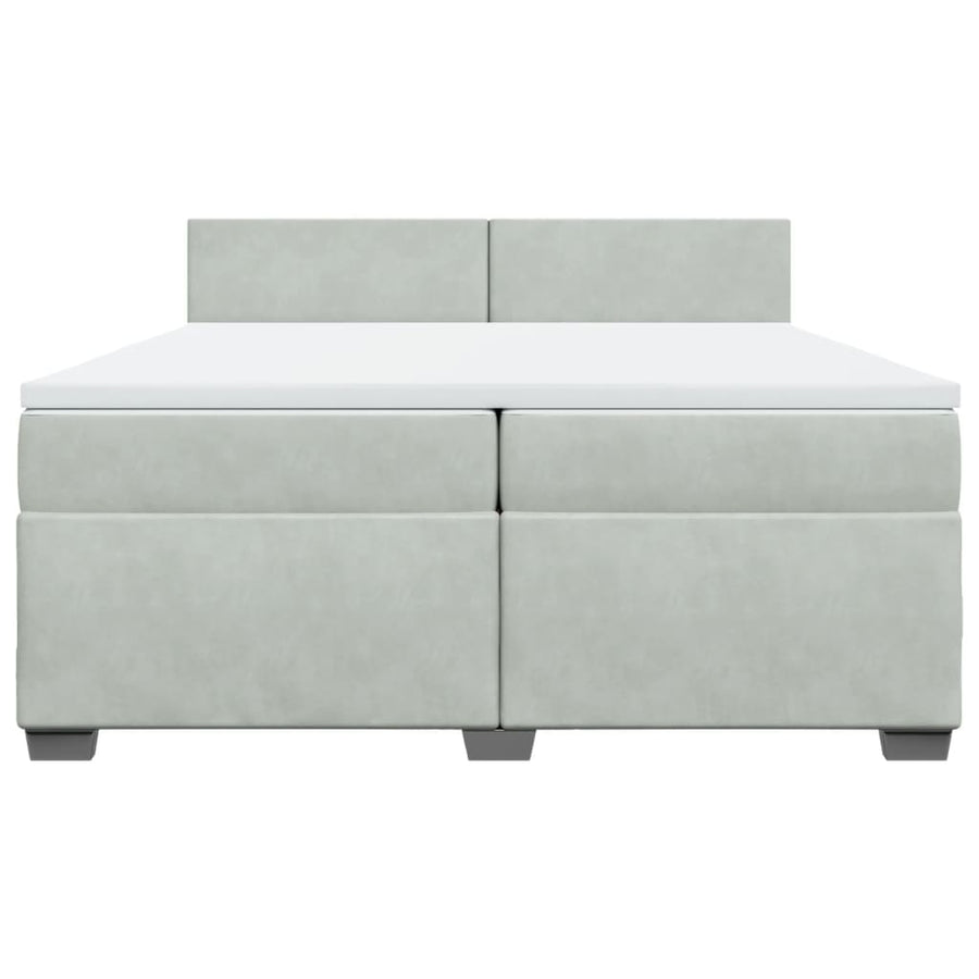 Boxspring met matras fluweel lichtgrijs 200x200 cm