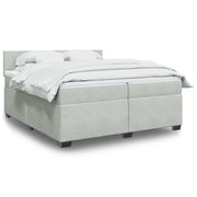 Boxspring met matras 200x200 cm lichtgrijs