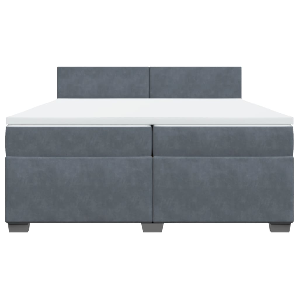 Boxspring met matras fluweel donkergrijs 200x200 cm