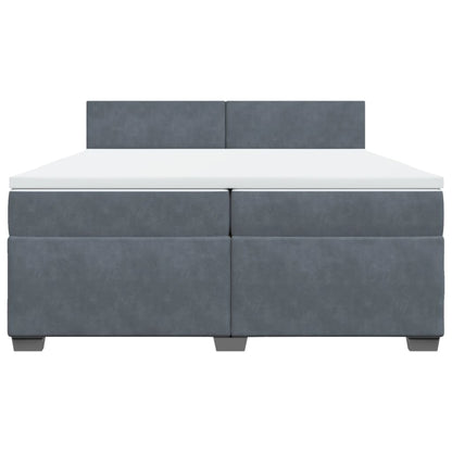 Boxspring met matras fluweel donkergrijs 200x200 cm