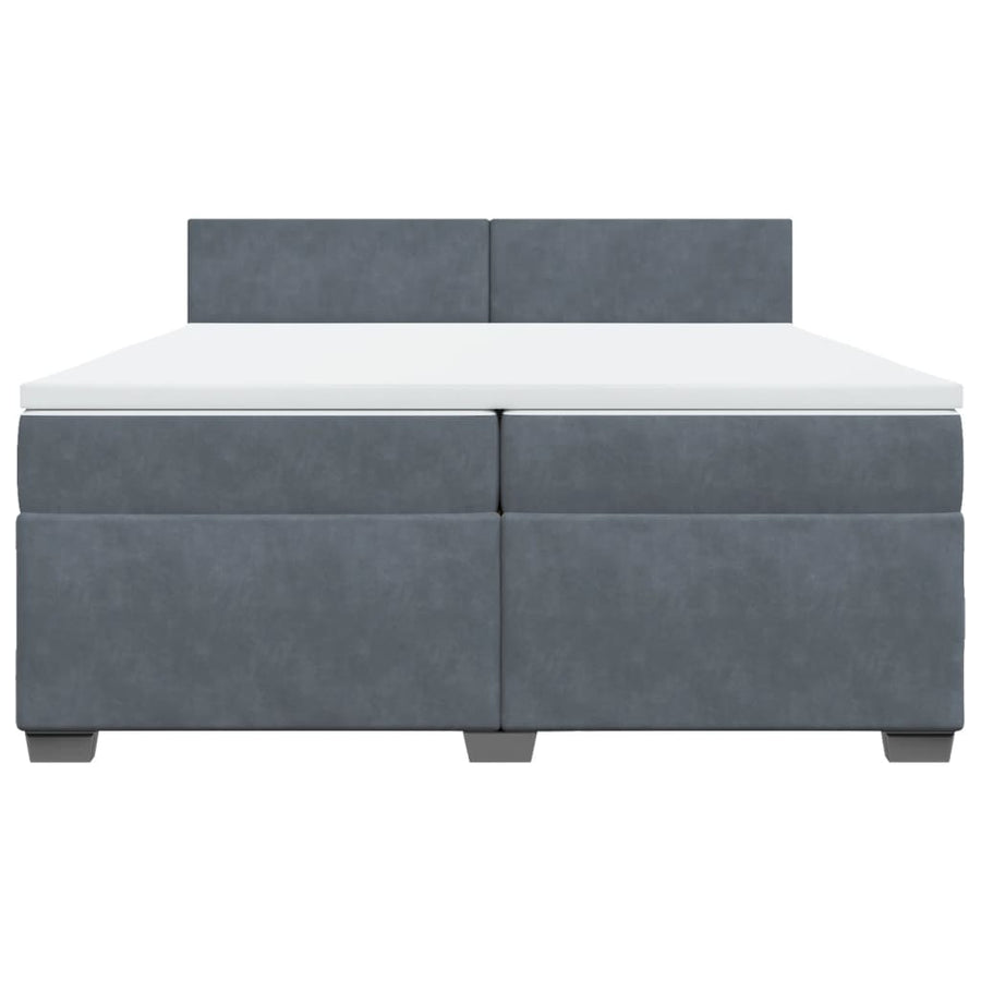 Boxspring met matras fluweel donkergrijs 200x200 cm