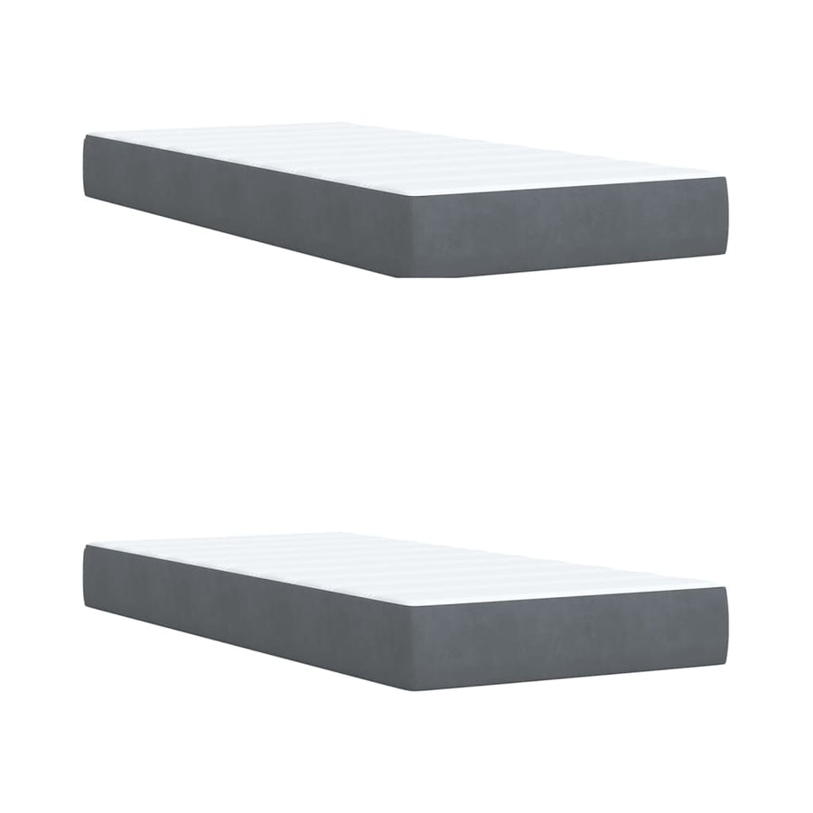 Boxspring met matras fluweel donkergrijs 200x200 cm