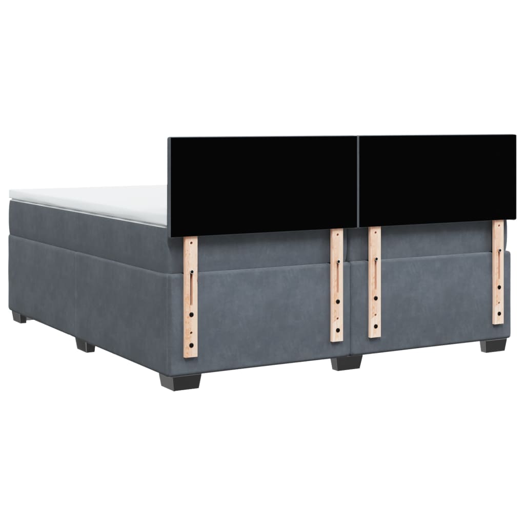 Boxspring met matras fluweel donkergrijs 200x200 cm