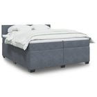 Boxspring met matras 200x200 cm donkergrijs fluweel