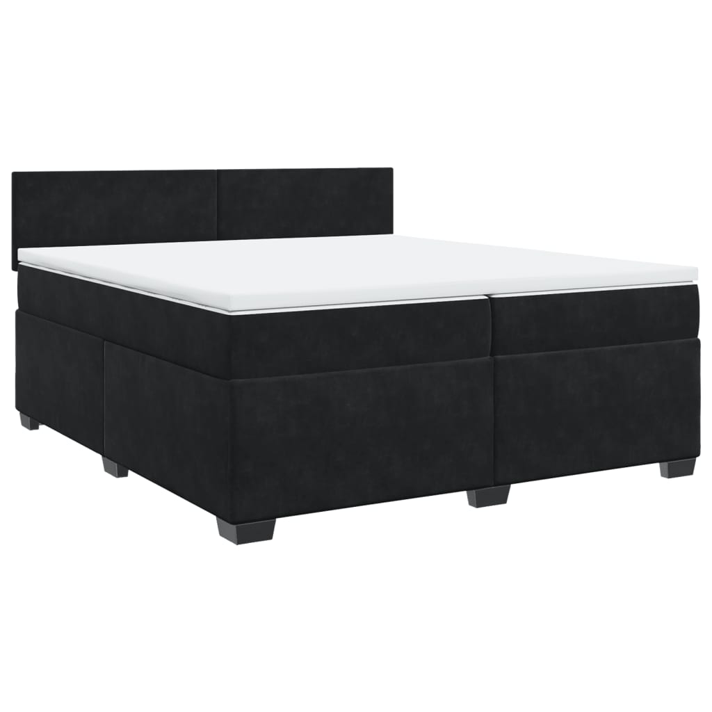 Boxspring met matras fluweel zwart 200x200 cm