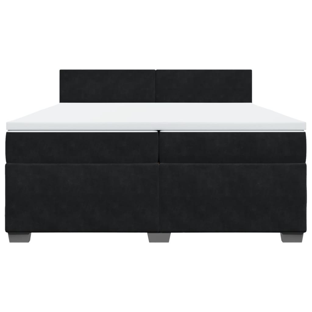 Boxspring met matras fluweel zwart 200x200 cm