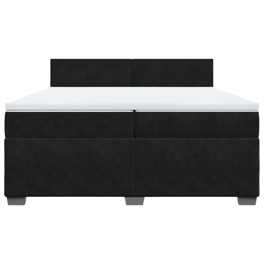Boxspring met matras fluweel zwart 200x200 cm