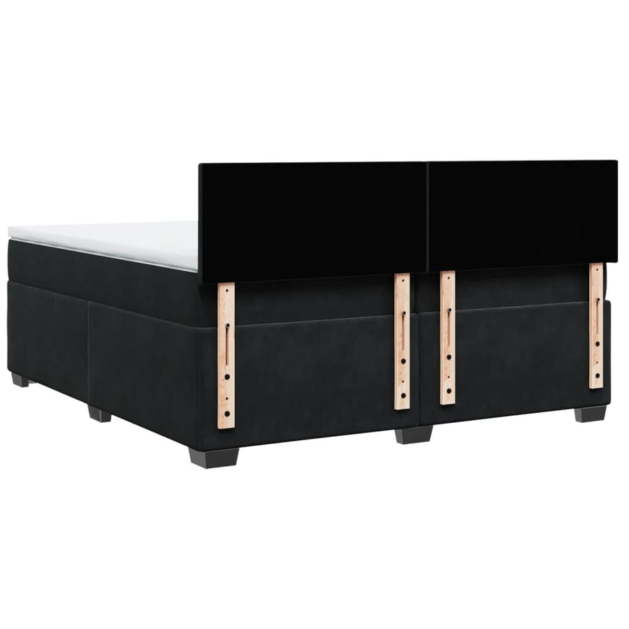 Boxspring met matras fluweel zwart 200x200 cm