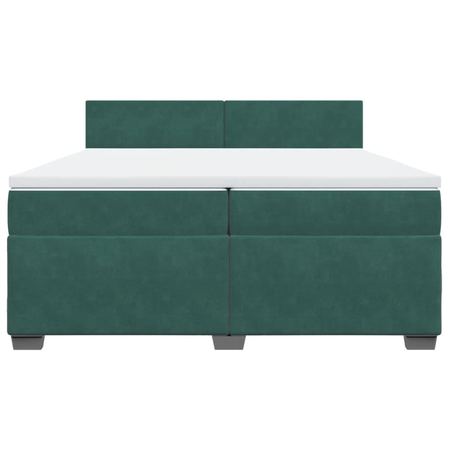 Boxspring met matras fluweel donkergroen 200x200 cm