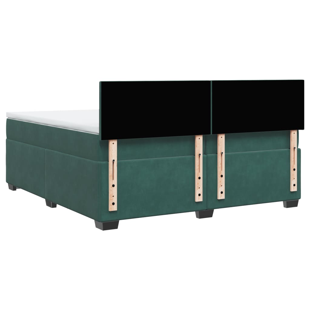 Boxspring met matras fluweel donkergroen 200x200 cm