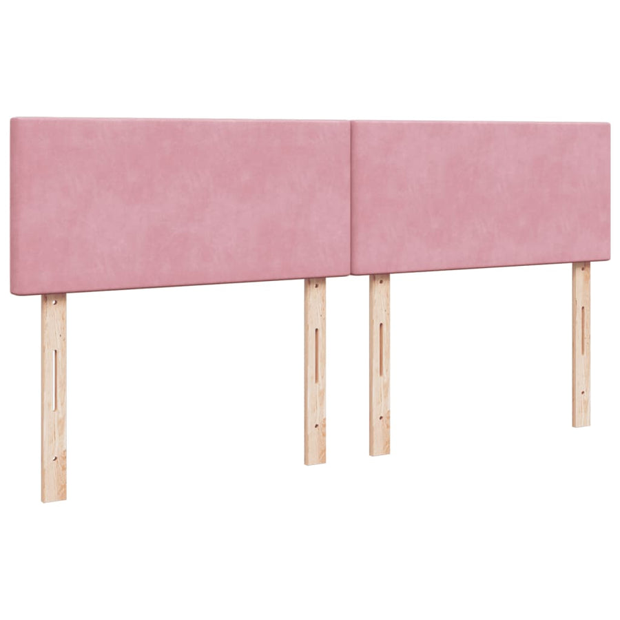 Boxspring met matras fluweel roze 200x200 cm