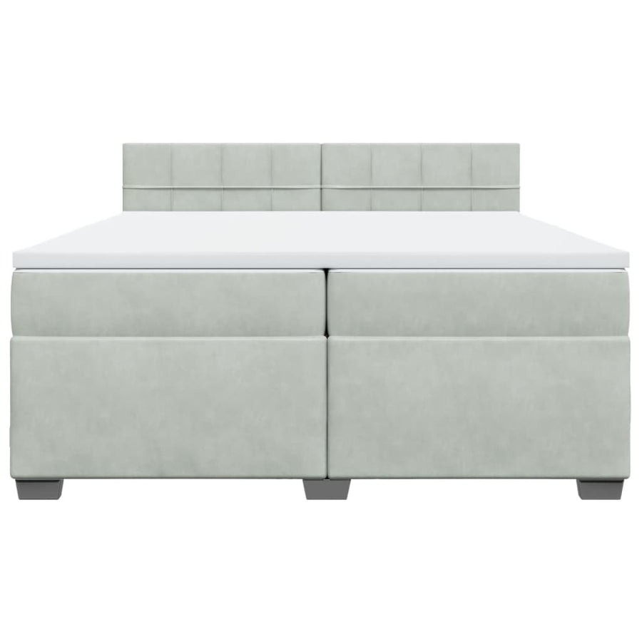 Boxspring met matras fluweel lichtgrijs 200x200 cm