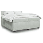Boxspring met matras 200x200 cm lichtgrijs fluweel