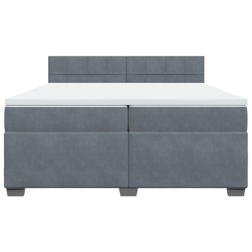 Boxspring met matras fluweel donkergrijs 200x200 cm