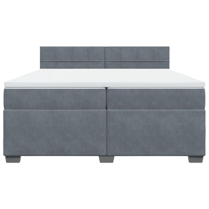 Boxspring met matras fluweel donkergrijs 200x200 cm