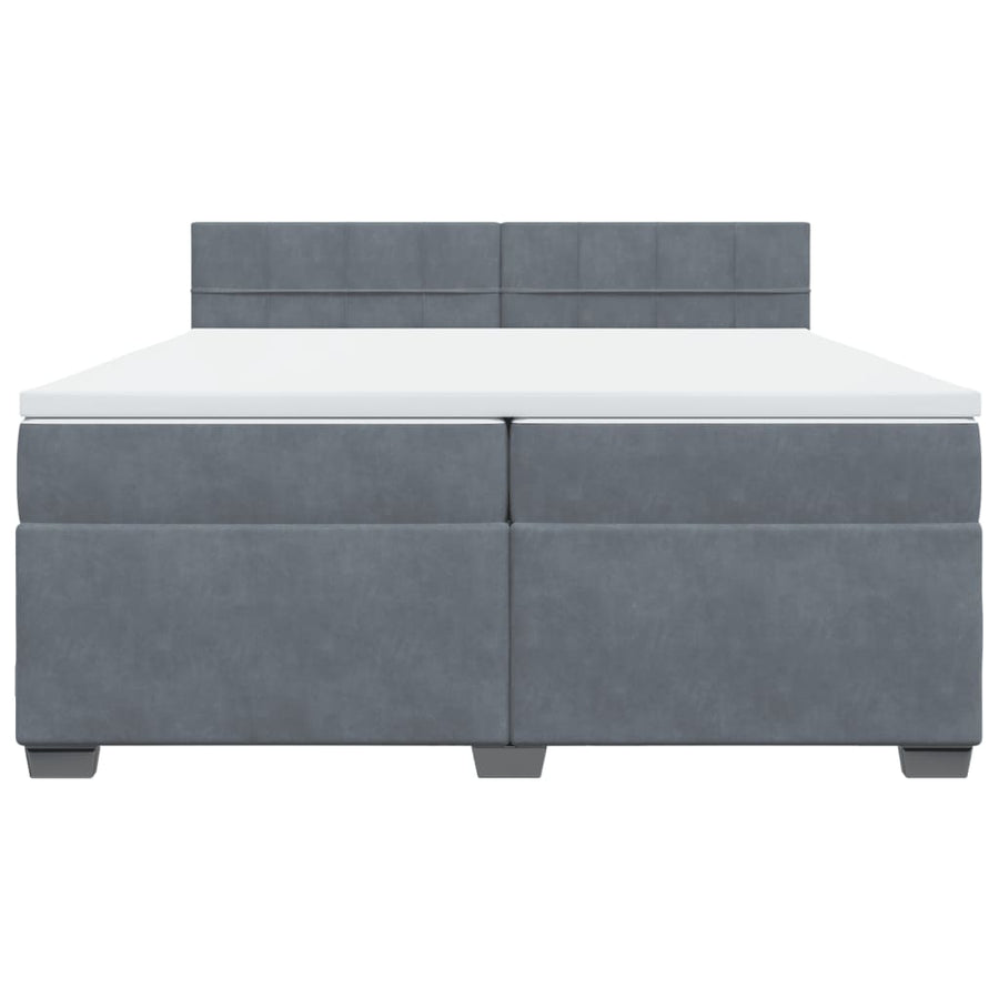 Boxspring met matras fluweel donkergrijs 200x200 cm