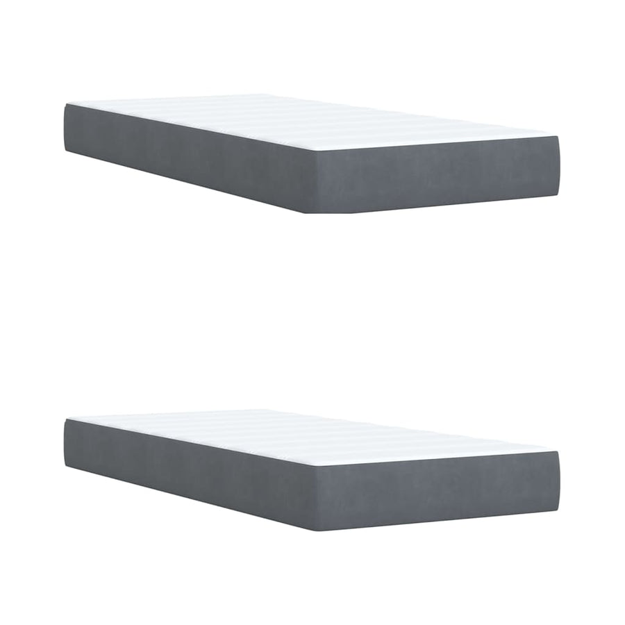 Boxspring met matras fluweel donkergrijs 200x200 cm